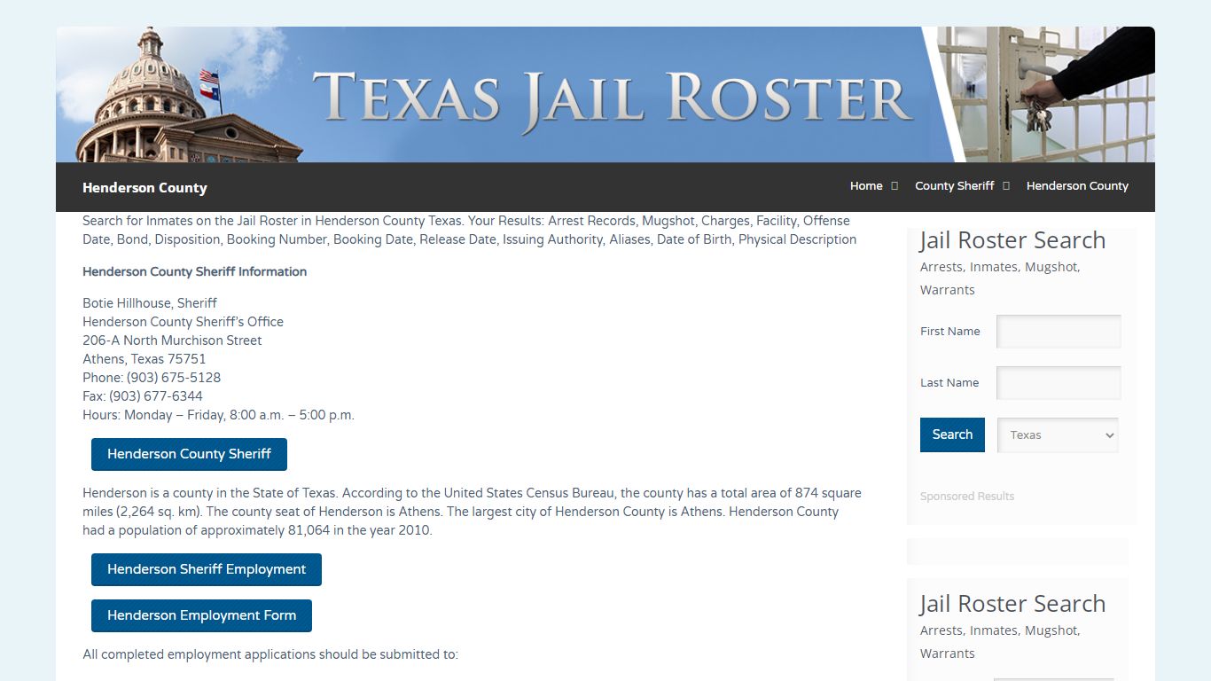 Henderson County | Jail Roster Search