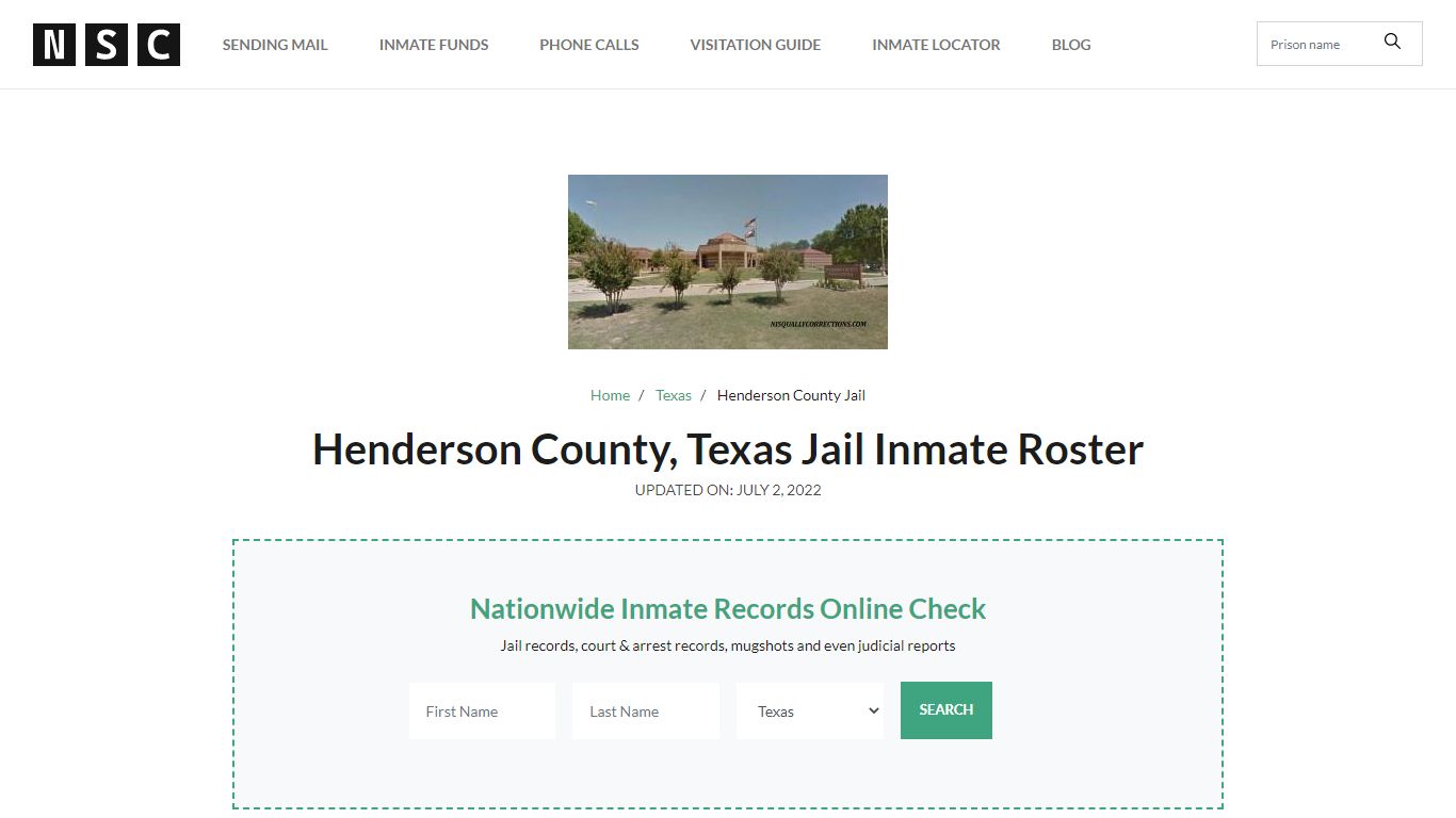 Henderson County, Texas Jail Inmate List